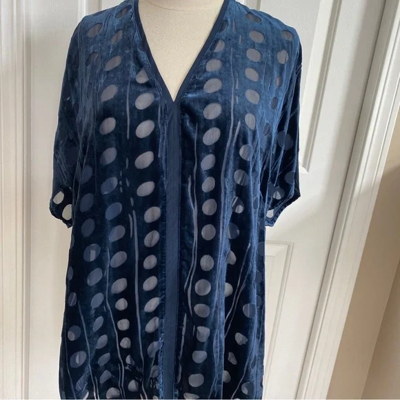 Cabi gorgeous velvet blue tunic size XL - Picture 3 of 8